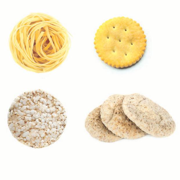 Noodles, crackers, mini pitas, rice cakes