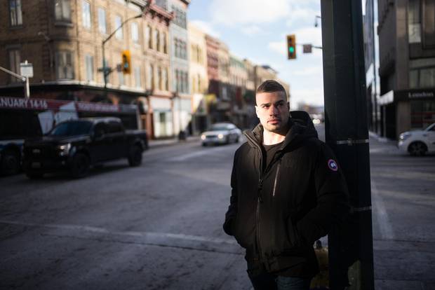 Dean Elkholy, co-founder and CEO of Diply, is shown in downtown London.