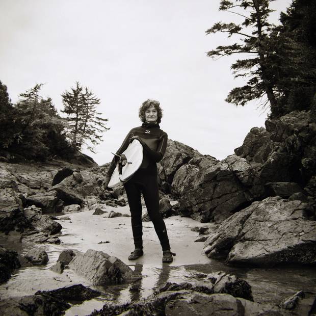 As one of the first women to surf off Tofino's coast, Shelley Renard, now 65, began learning when she was 23. ‘It was to show men that I could do as well as some of them,’ she said.