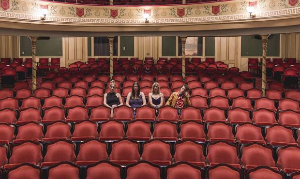 Hannah Cheesman, Mackenzie Donaldson, Sam Coyle and Michael Seater at the Cucalorus Festival in Wilmington, N.C., where their first feature film, The Definites, premiered.