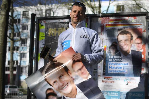 Rennes: Bruno is a supporter of candidate Emmanuel Macron.