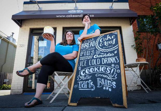 Josie Rudderham, left and Nicole Miller opened Cake and Loaf Bakery in Hamilton five years ago this August.