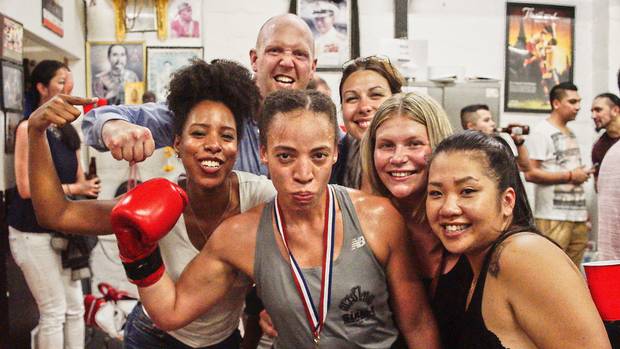 Sherrill Sutherland after completing her first fight.