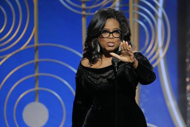 Oprah Winfrey accepts the Cecil B. DeMille Award during the 75th annual Golden Globe Awards on Jan. 7, 2018.