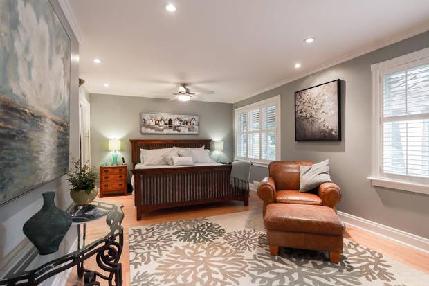 Two ground-floor rooms were merged to create a large master bedroom.