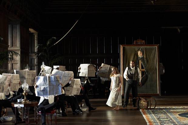Ekaterina Sadovnikova as Gilda and Dimitri Pittas as the Duke of Mantua in the Canadian Opera Company's Rigoletto.