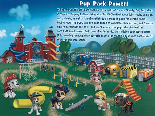 The Paw Patrol characters begin to take shape.