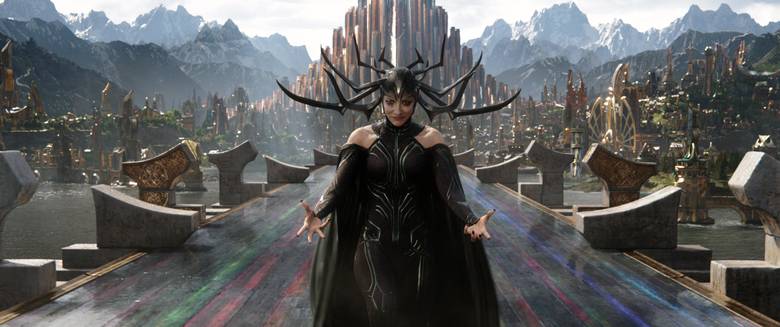 Cate Blanchett as Hela in Thor: Ragnarok.