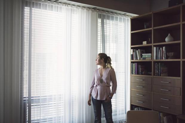 Sophie Grégoire Trudeau in a Montreal hotel room.