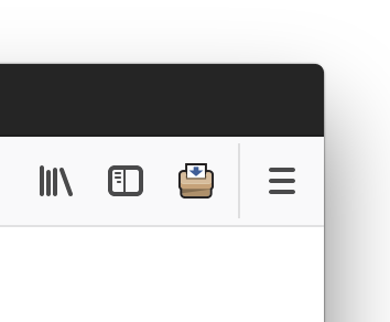 An example of what the add-on icon looks like in the Firefox browser