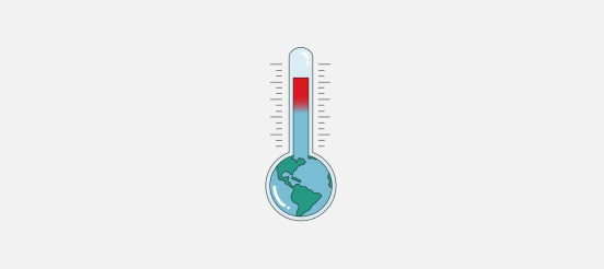 Climate newsletter illustration - earth as a thermometer and temperature rising