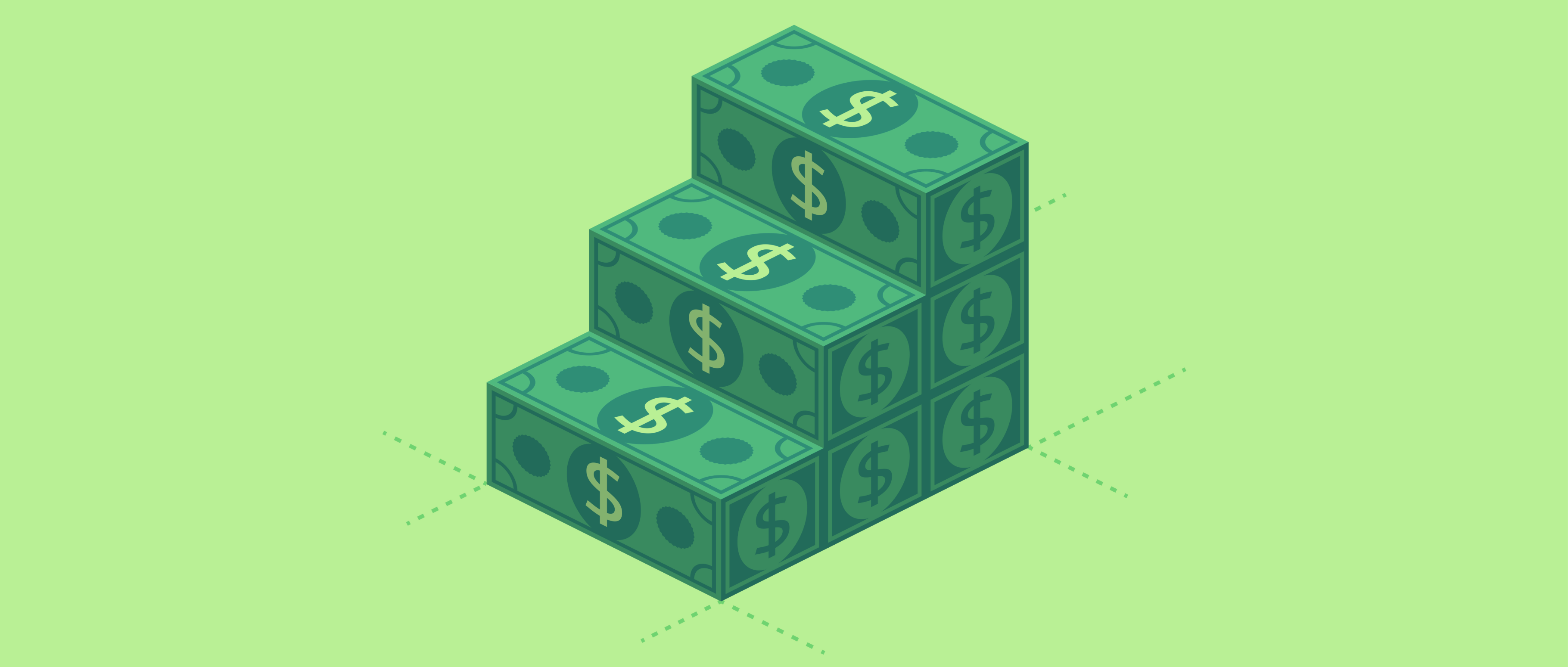 Stairs made out of dollar blocks