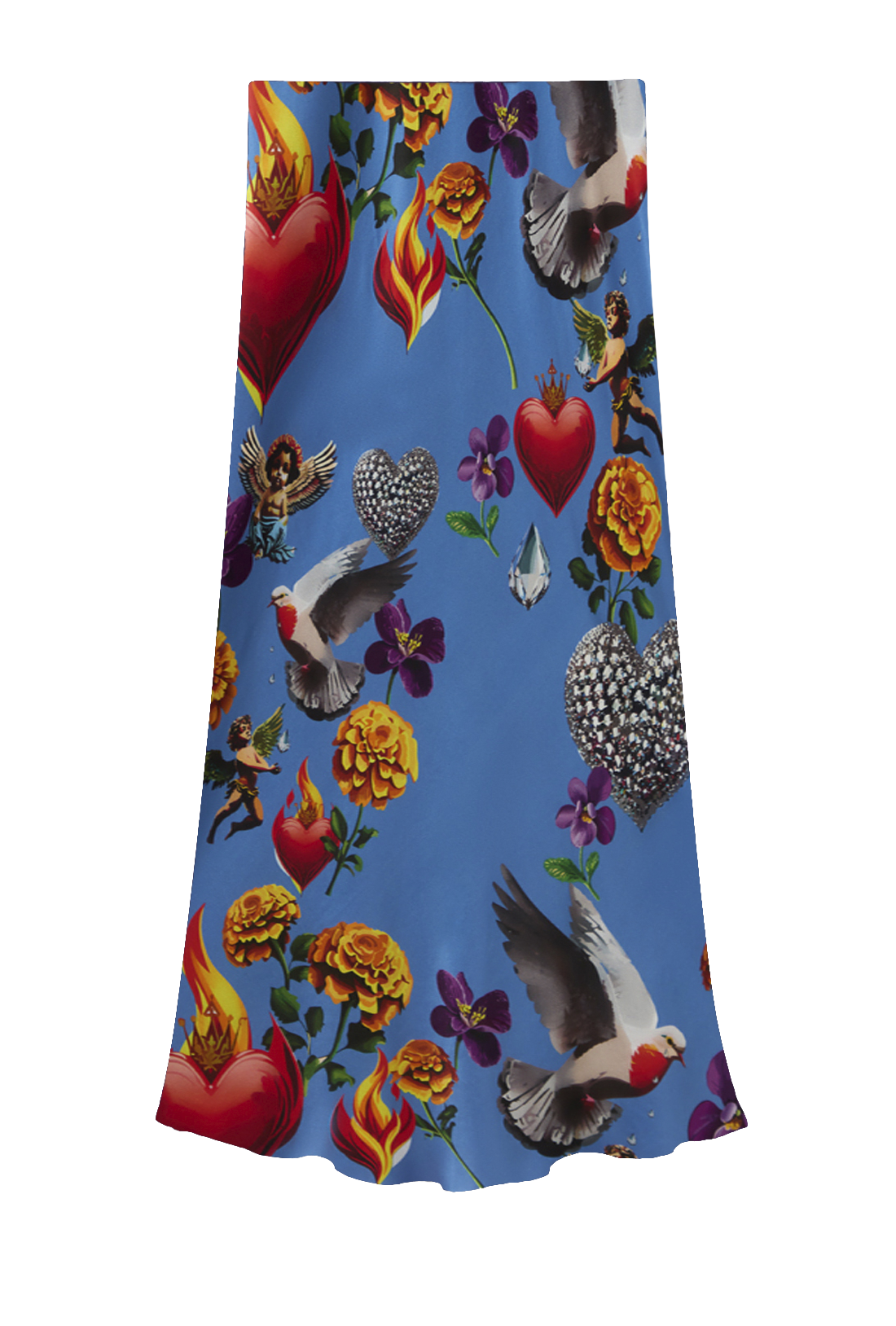 Silk Laundry long bias cut skirt