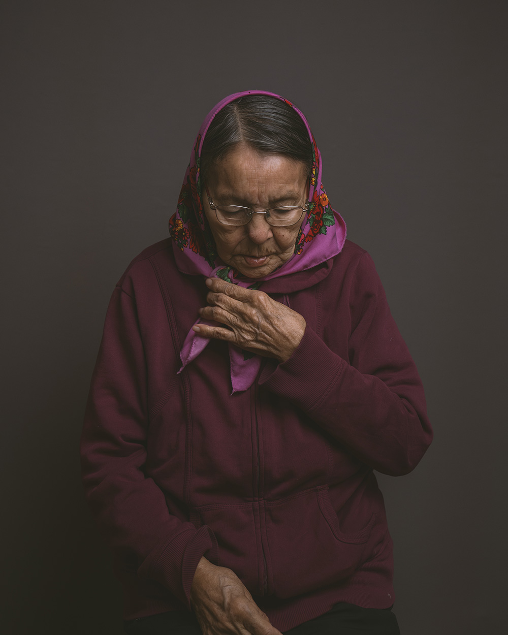 Therese Arrowmaker, 80, Tłı̨chǫ Yatıì speaker, Gamètì, Northwest Territories