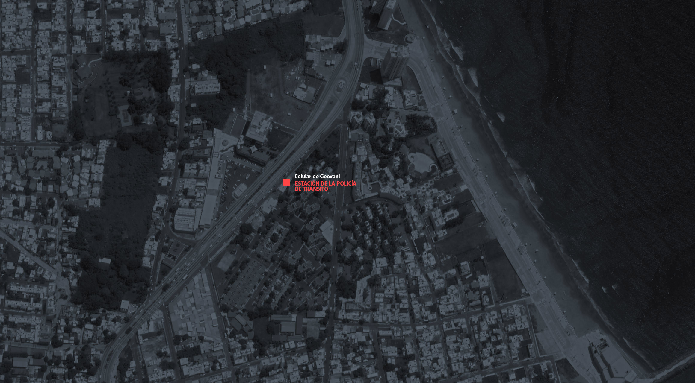 vista de mapa satelital de la estación de policía de tránsito