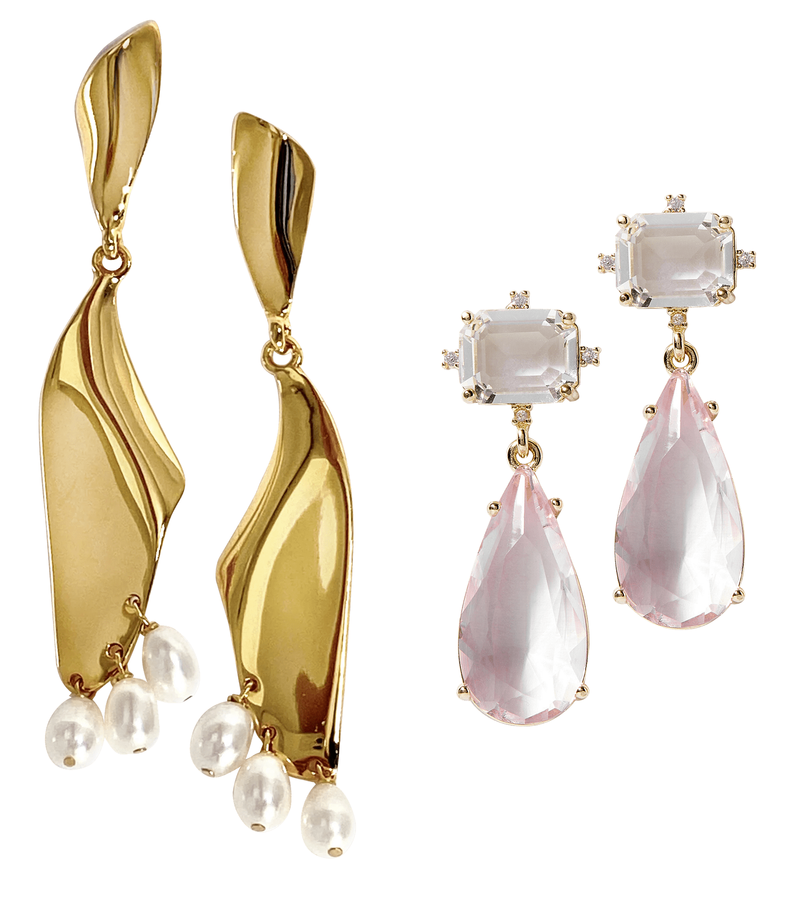 Biko pearl duster earrings