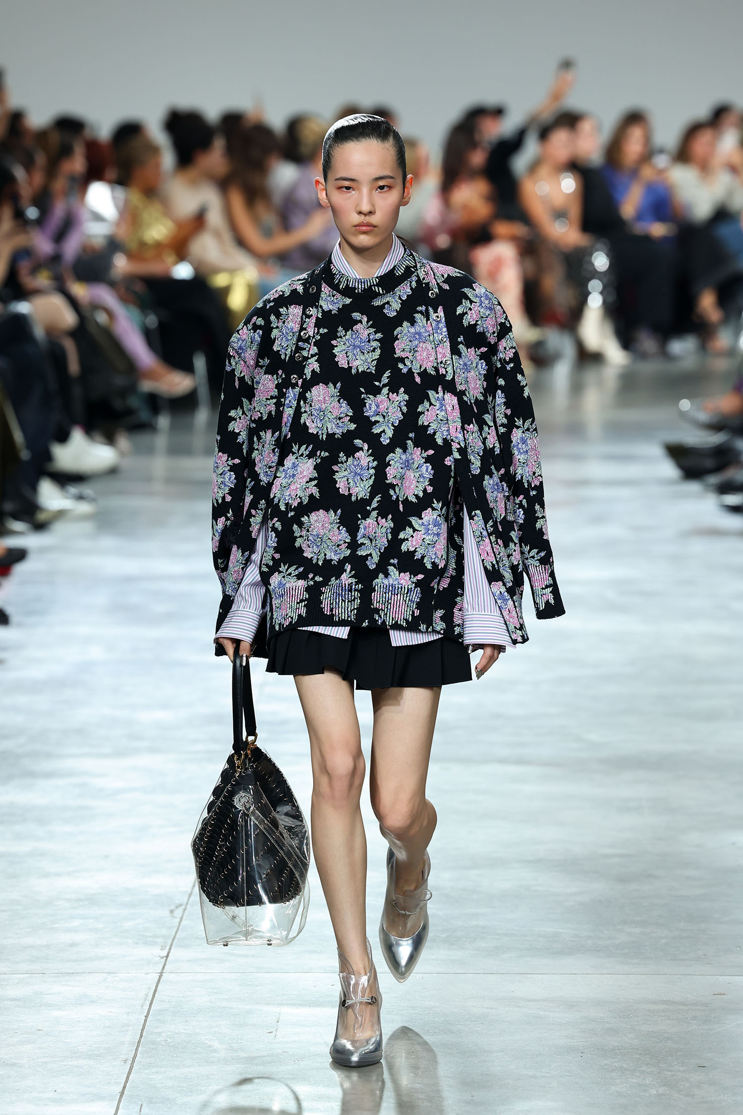 PARIS, FRANCE - SEPTEMBER 25: A model walks the runway during the Paco Rabanne Ready to Wear Spring/Summer 2025 fashion show as part of Paris Fashion Week on September 25, 2024 in Paris, France. (Photo by Peter White/Getty Images)
