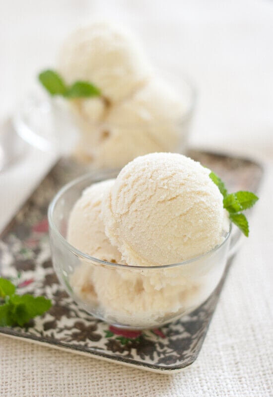 fresh mint ice cream close-up