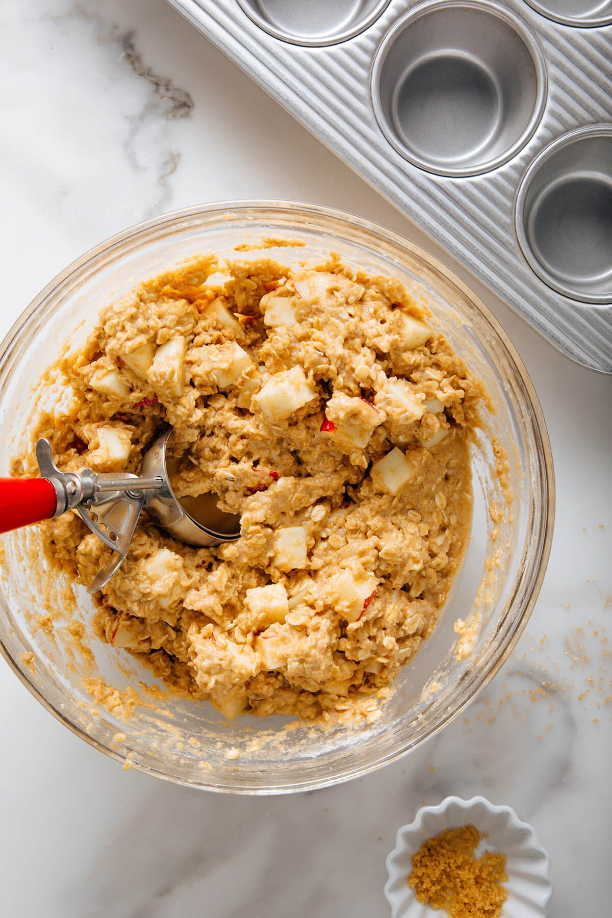 apple oatmeal muffins batter