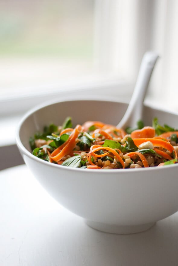 Arugula, carrot and chickpea salad with wheat berries by Cookie and Kate Arugula, carrot and chickpea salad with wheat berries by Cookie and Kate