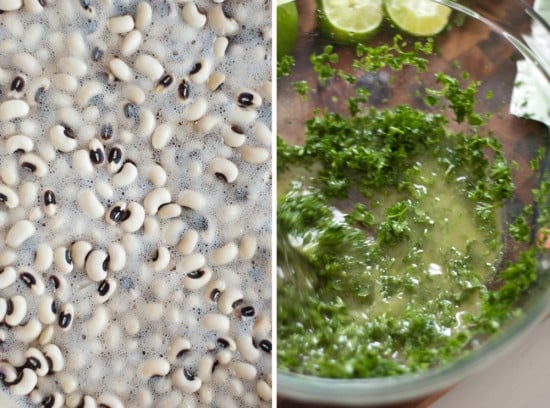 black-eyed peas and parsley