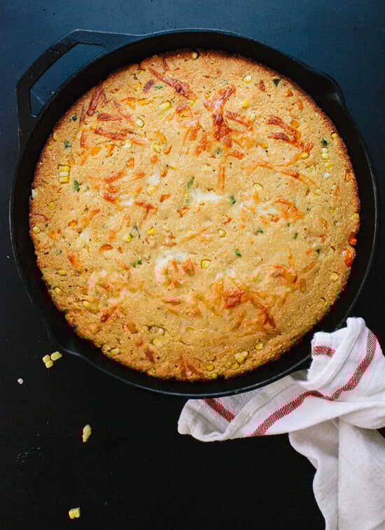 Brown butter, honey, jalapeño and fresh corn cornbread - cookieandkate.com