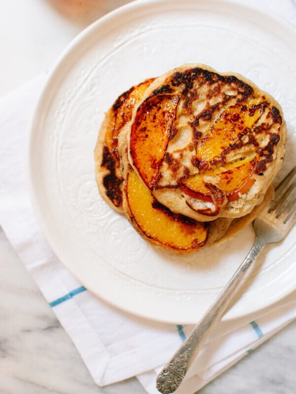 Peach and oat pancakes (gluten free)