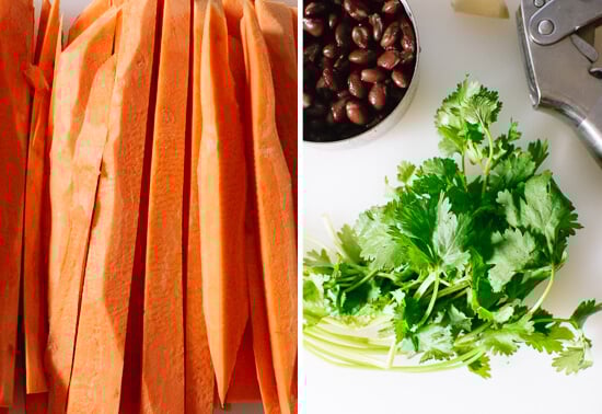 sweet potato, cilantro and black beans