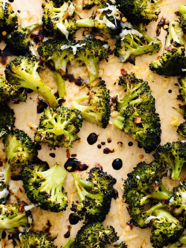 Parmesan roasted broccoli with balsamic vinegar