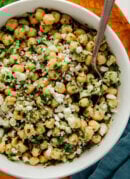 chimichurri chickpeas close-up