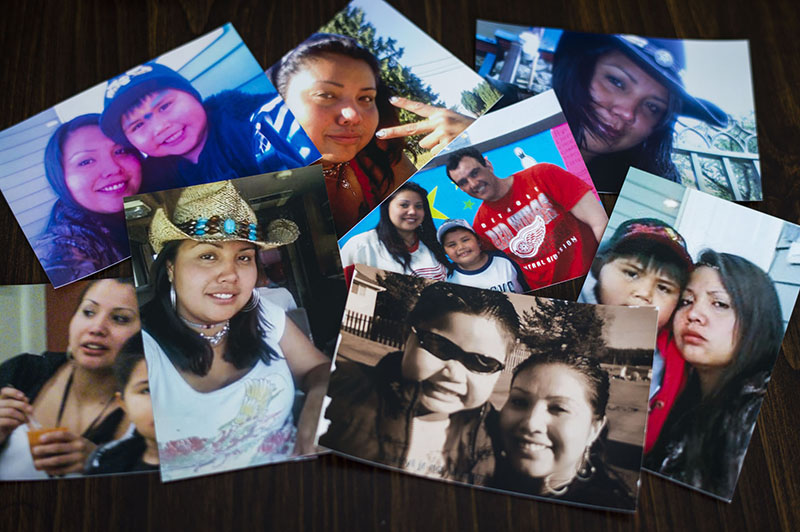 The father of Angeline’s son, Darryl Stauffer, keeps a number of photos of Angeline at his home in Alert Bay, B.C. (John Lehmann/The Globe and Mail)