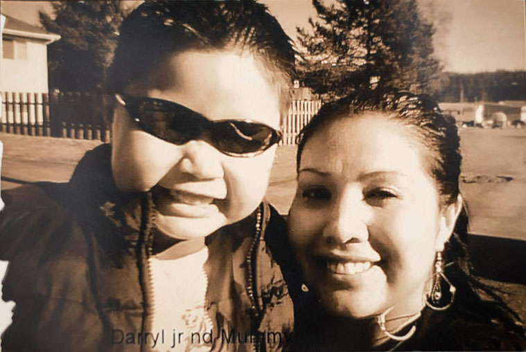 Darryl Jr., pictured here with his mother, hopes one day to be reunited with her. Photo courtesy Darryl Stauffer