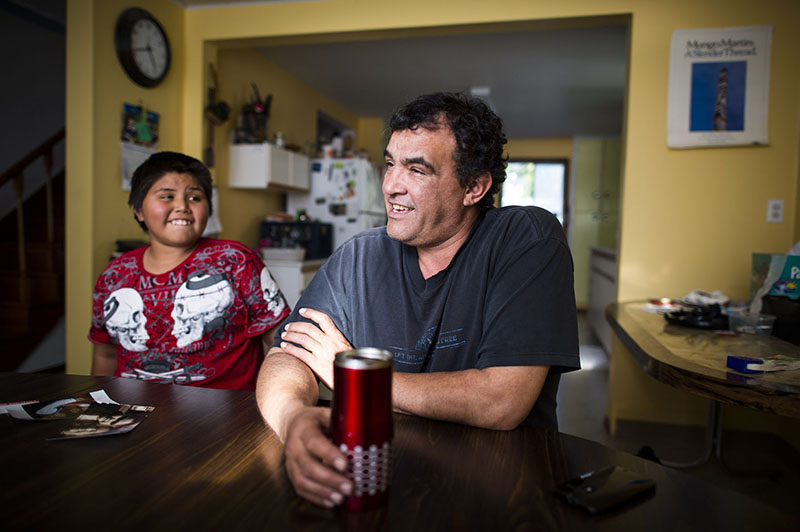 Angeline’s son, Darryl Jr., left, is 12 years old and now lives with his father, right. (John Lehmann/The Globe and Mail)