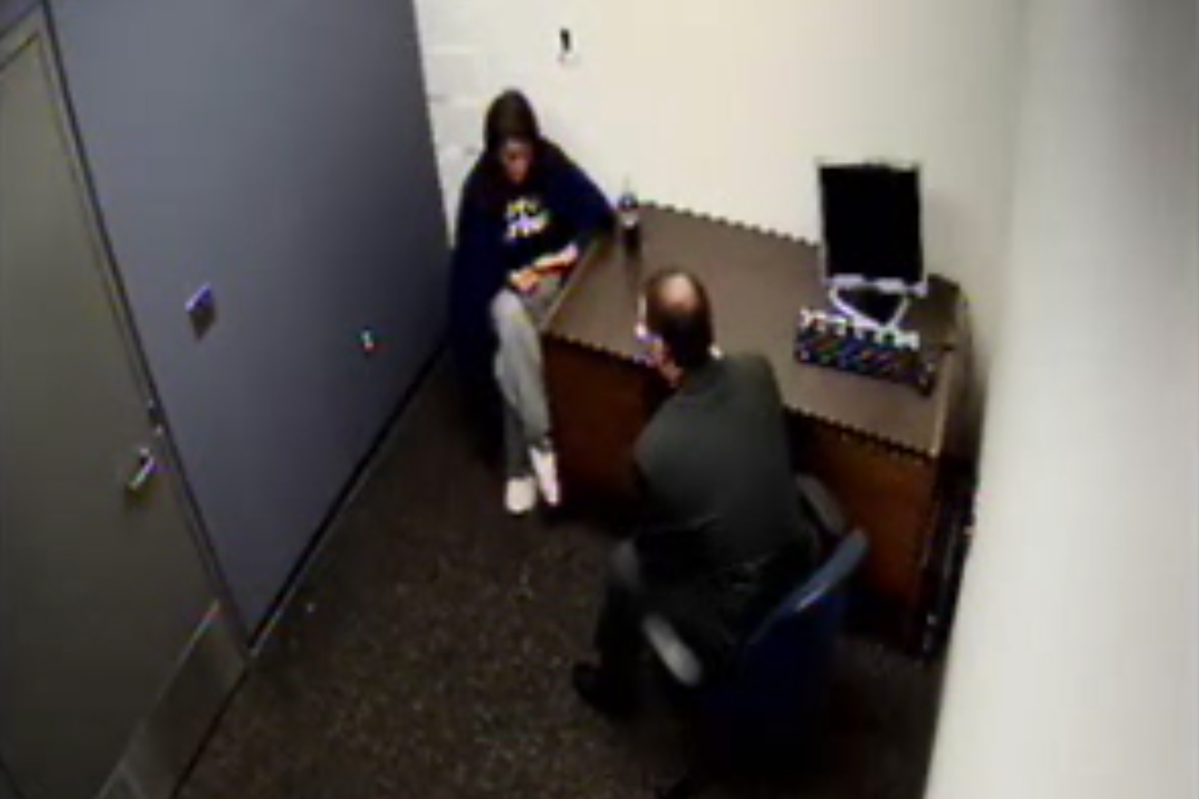 A screen grab from Ava’s police interview video.