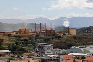 A general view shows the SLN nickel factory by the Eramet group in Noumea on July 24, 2023. (Photo by Ludovic MARIN / AFP) (Photo by LUDOVIC MARIN/AFP via Getty Images)