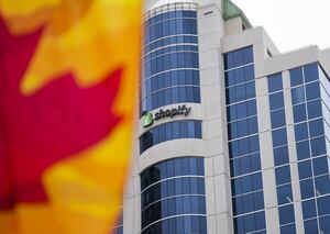 Shopify Inc. headquarters is shown in Ottawa on Tuesday, May 3, 2022. The Ottawa e-commerce software company laid off 20 per cent of staff in early May in a move meant to help it more intensely focus on its main operations. THE CANADIAN PRESS/Sean Kilpatrick