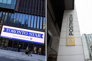 The new offices of the Toronto Star on Spadina Avenue in downtown Toronto. The large development called The Well at the corner of Front Street and Spadina includes other corporate offices and residential units. December 21, 2022 (Melissa Tait/The Globe and Mail) Exteriors of 365 Bloor St East head office for Postmedia Networks, is photographed on March 12 2018. Investigators with the Competition Bureau arrived at the media company while looking into the recent newspaper swap between the Toronto Star and Postmedia, which left a number of papers in Ontario shuttered.(Fred