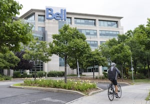 BCE Inc. headquarters is seen in Montreal on Thursday August 3, 2023. Canada's telecommunications regulator has sided with BCE Inc. in a final offer arbitration proceeding between that company and Quebecor Inc. over wholesale mobile virtual network operator (MVNO) data rates.THE CANADIAN PRESS/Christinne Muschi