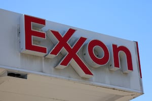 MIAMI, FLORIDA - JANUARY 31: An Exxon sign hangs at a gas station on January 31, 2023 in Miami, Florida. Exxon Mobil Corp. reported its highest-ever annual profit last year of $55.7 billion (Photo by Joe Raedle/Getty Images)
