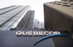 Quebecor headquarters are shown during the company's annual general meeting in Montreal, Thursday, May 12, 2016. THE CANADIAN PRESS/Graham Hughes