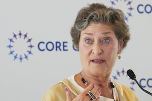 Ottawa's corporate-ethics watchdog says a Vancouver-based mining company has allowed forced labour to occur at its gold mine in the Xinjiang region of China, even though the firm lost control of the project before the alleged slavery took place. Sheri Meyerhoffer, the Canadian Ombudsperson for Responsible Enterprise, holds a news conference in Ottawa on Tuesday, July 11, 2023. THE CANADIAN PRESS/Sean Kilpatrick