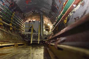 A jet boring machine is shown during a Cameco media tour of the uranium mine in Cigar Lake, Wednesday, September 23, 2015. p; THE CANADIAN PRESS/Liam Richards