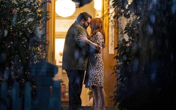 WOLF LIKE ME (TV Series). Gary (Josh Gad) and Mary (Isla Fisher) are struggling terribly with loneliness and loss, in ways that are unique and also relatable, as Gary finds himself floundering so much after the death of his wife that he can't communicate with his troubled 11-year-old daughter Emma (Ariel Donoghue) and Mary...well, she got American Werewolf in London'd (in Prague, though) and has been transforming into a wolf ever since. Courtesy of Amazon Prime Video / Peacock