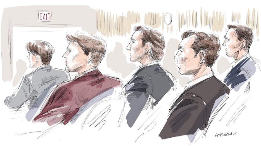 Former hockey teammates Michael McLeod, Carter Hart, Alex Formenton, Dillon Dubé and Cal Foote are awaiting an outcome in their sexual-assault trial in London, Ont. They have all pleaded not guilty.