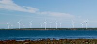 Emera wind farm a 17 turbine wind farm on the southern portion of Pubnico Point, West Pubnico, Yarmouth County, Nova Scotia