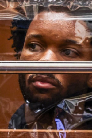 LOS ANGELES, CALIFORNIA - APRIL 20: d4vd looks on during his arraignment for the murder of Celeste Rivas Hernandez at Clara Shortridge Foltz Criminal Justice Center on April 20, 2026 in Los Angeles, California. Nathan J. Hochman, Los Angeles County District Attorney, announced earlier in the day that David Anthony Burke, known as d4vd, was charged with the first-degree murder of 14-year-old Celeste Rivas Hernandez, whose body was found decomposed in his car. (Photo by Ted Soqui - Pool/Getty Images)