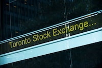 A Toronto Stock Exchange ticker is seen at The Exchange Tower in Toronto on Thursday, August 18 2011. THE CANADIAN PRESS/Aaron Vincent Elkaim