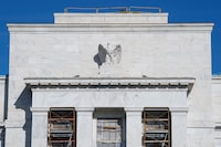 FILE PHOTO: Renovations continue at the Federal Reserve Board building in Washington, D.C., U.S., November 14, 2025. REUTERS/Elizabeth Frantz/File Photo