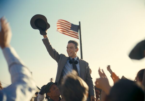 Cillian Murphy is J. Robert Oppenheimer in OPPENHEIMER, written, produced, and directed by Christopher Nolan.