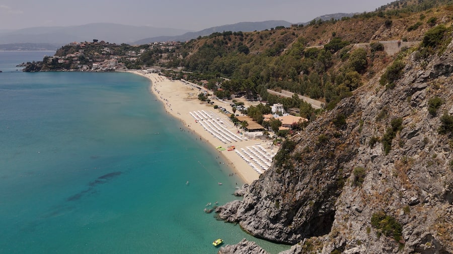 Caminia Beach on Calabria’s Ionian coastline in Italy.